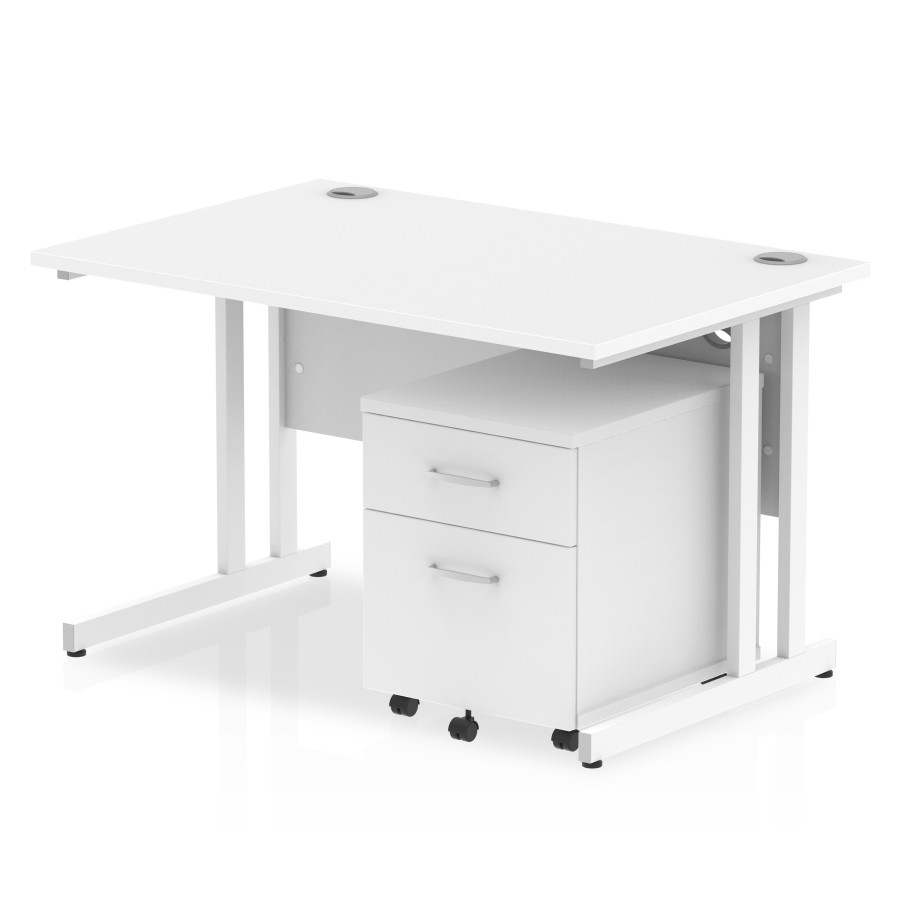 Rayleigh Straight Desk With 2 Draw Mobile Pedestal